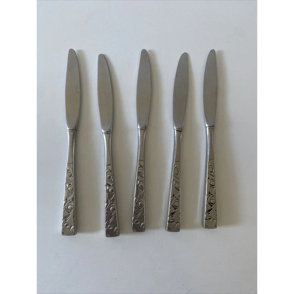 5 Dinner Knives Hollow 1847 Rogers IS International NAVAHO Stainless 8 7/8